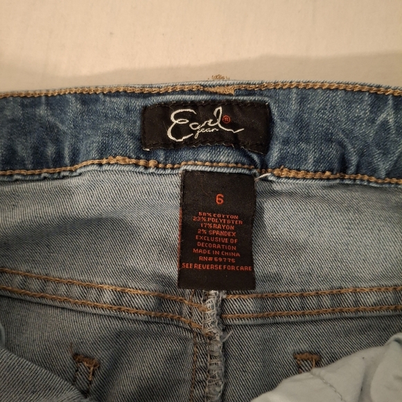 Earl Jeans Light Blue Denim Distressed Mini Skirt - Picture 6 of 8